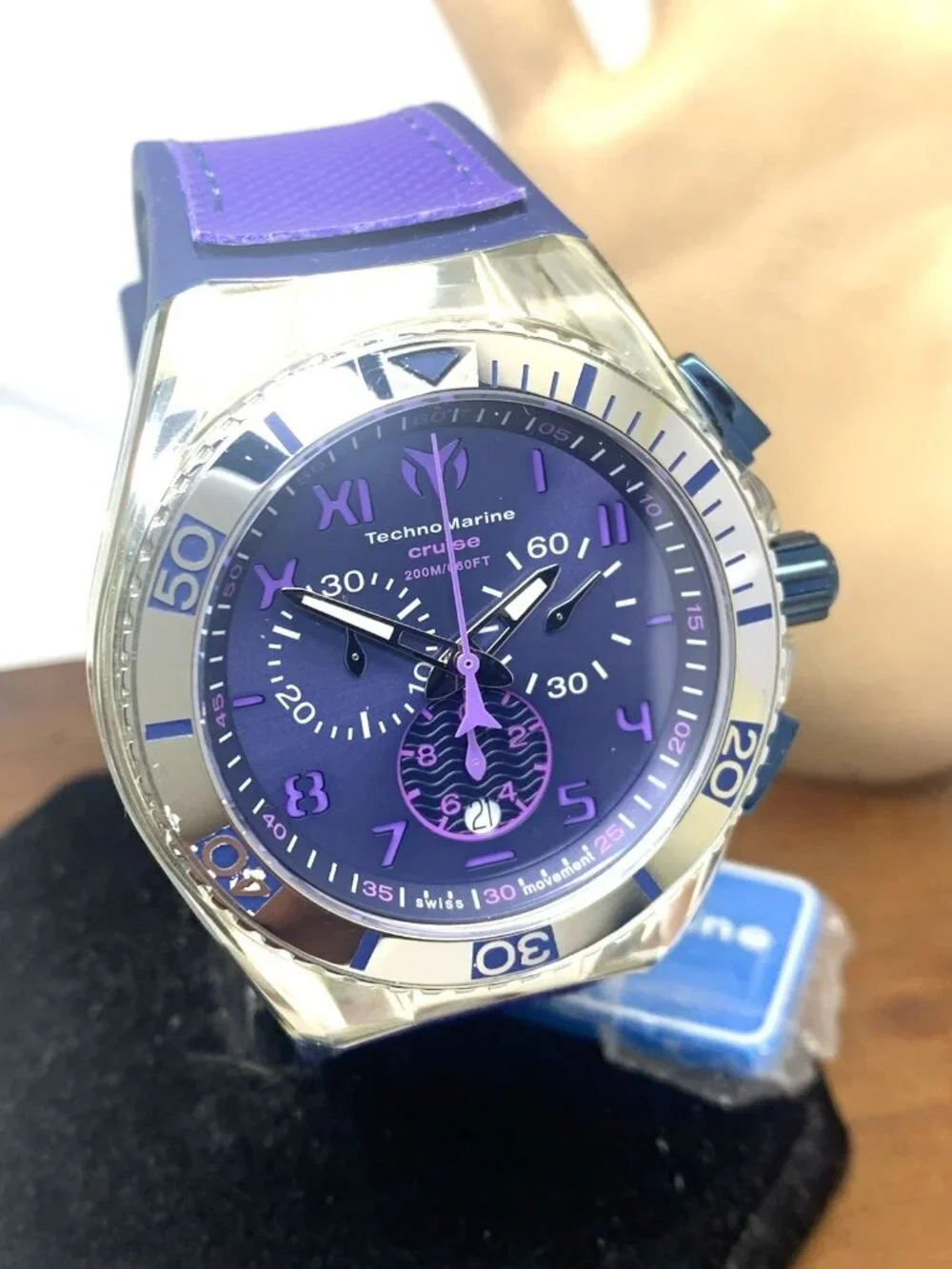 Technomarine Men's Watch TM-115013 Swiss Quartz Chronograph Blue Purple 46mm